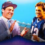 Patriots' Drake Maye and Tom Brady
