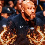 Lakers coach Darvin Ham, with fire under his seat.