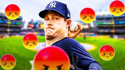 Gerrit Cole with angry emojis all around him