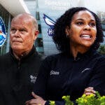 Hornets HC Steve Clifford with Stockton Kings HC and NBA G League COTY Lindsey Harding