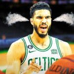 Jayson Tatum with smoke coming out of his ears.