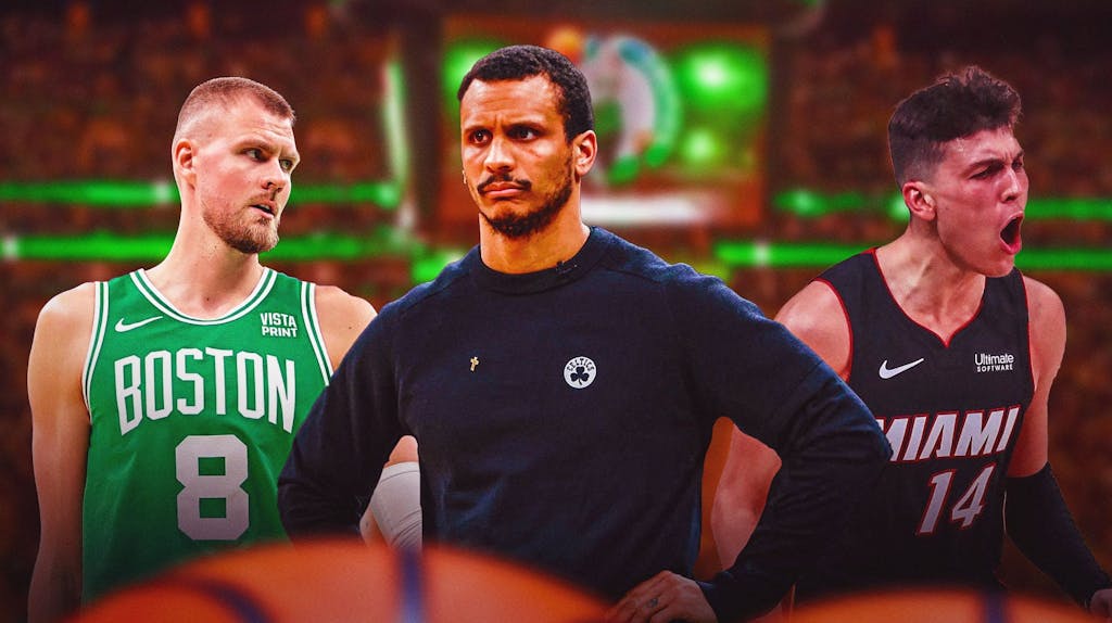 Celtics Kristaps Porzingis with Jayson Tatum mentor Joe Mazzulla amid loss to Erik Spoelstra Heat