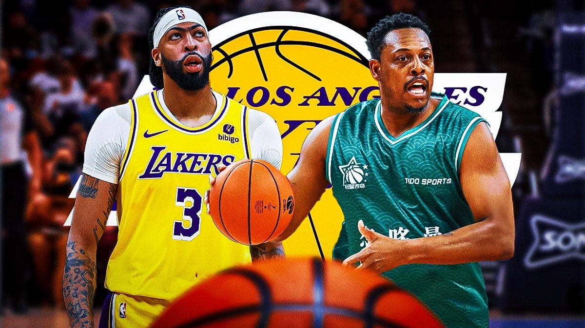 Los Angeles Lakers player Anthony Davis and former NBA player Paul Pierce