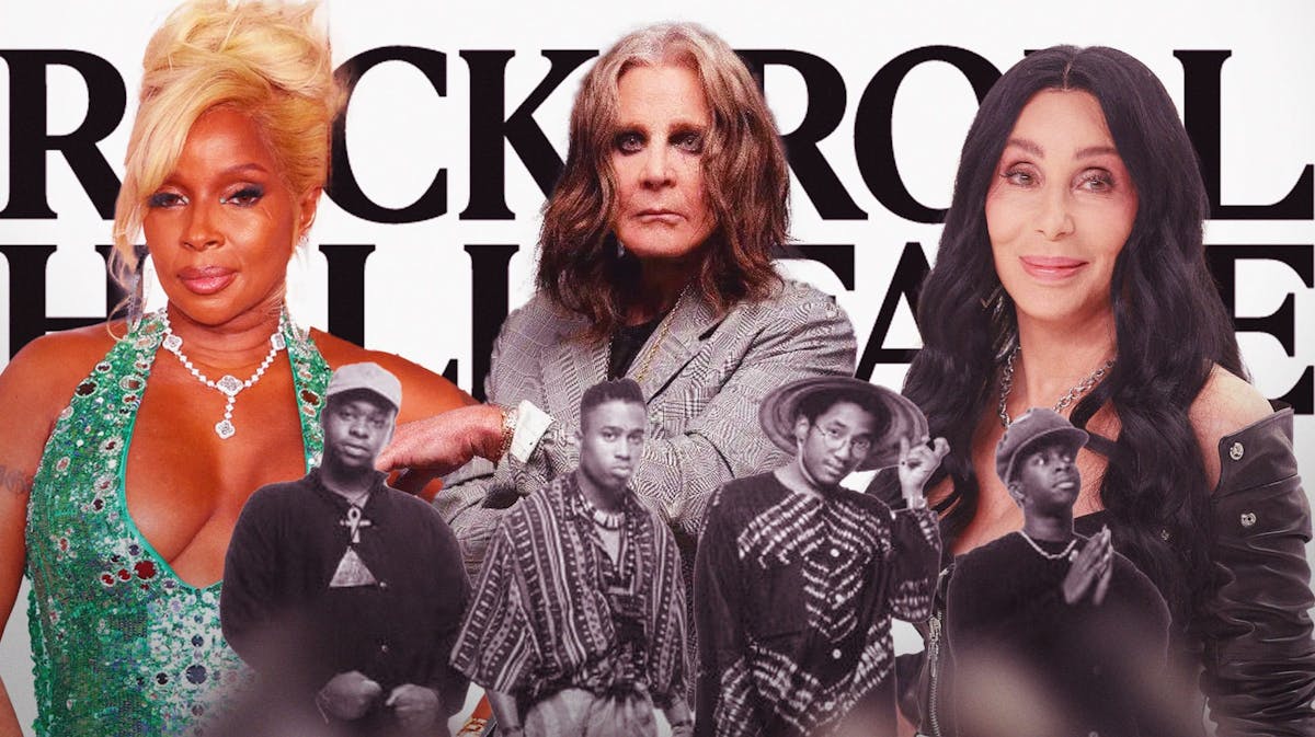 Mary J. Blige, Ozzy Osbourne, Cher, Rock & Roll Hall of Fame logo