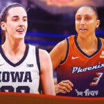 WNBA, Mercury star Diana Taurasi stands next to soon-to-be fever guard Caitlin Clark