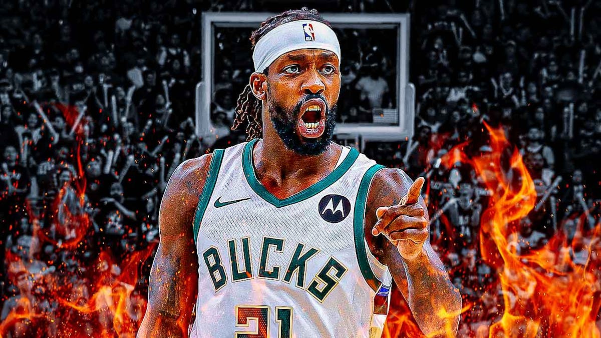 Patrick Beverley fired up/hyped up in Milwaukee Bucks jersey