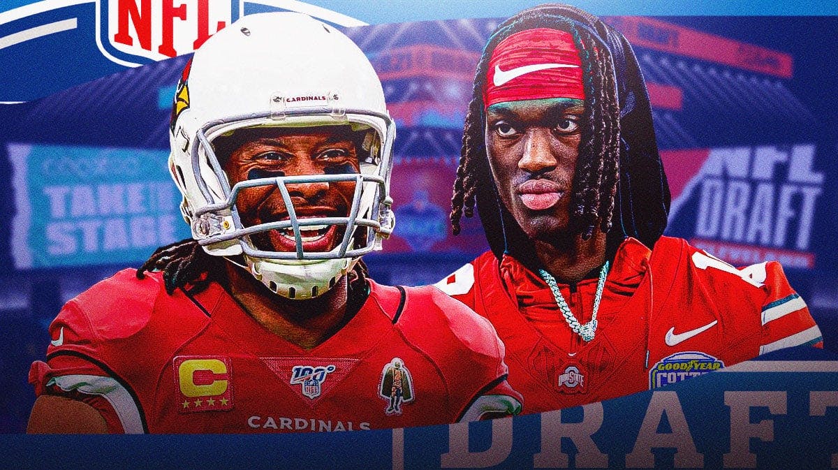 2024 NFL Draft prospect Ohio State Marvin Harrison Jr. with Larry Fitzgerald