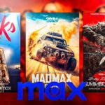 Max logo along with movie/show posters for Hacks, Mad Max and Pretty Little Liars: Summer School