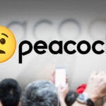 eacock logo and a sad face emoji