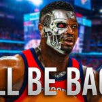 Pelicans' Zion Williamson as the Terminator, caption below: I'LL BE BACK