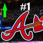 MLB power rankings movement with the Kansas City Royals logo with a green up arrow; the Atlanta Braves logo with "#1" in front of it; the Minnesota Twins logo with a red down arrow