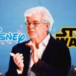 George Lucas, Star Wars and Disney logos