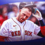 Trevor Story in Boston Red Sox jersey with sad face
