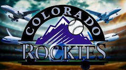 Colorado Rockies logo with planes in the background