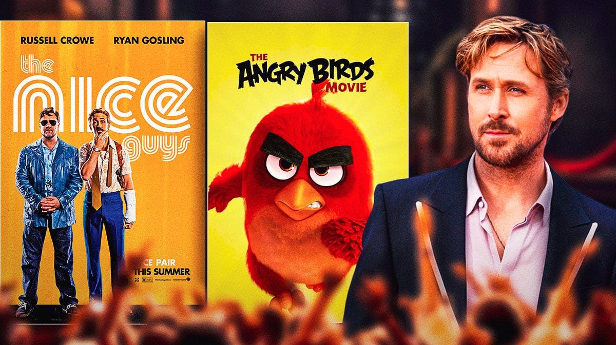 Ryan Gosling with The Nice Guys and Angry Birds.
