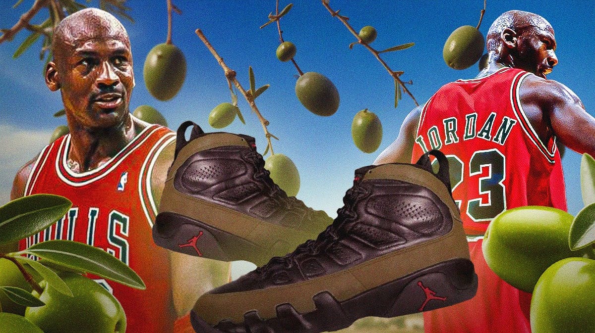 Air Jordan 9 Olive release November 2024. Michael Jordan