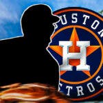 Jose Abreu as a silhouette. Astros logo