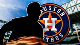 Jose Abreu as a silhouette. Astros logo