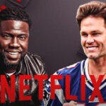 Tom Brady, Kevin Hart and Netflix logo