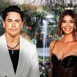 Tom Sandoval and Rachel Leviss with a waterfall