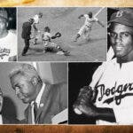A collage of historic Jackie Robinson moments.