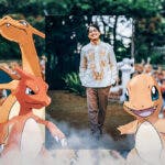 Pokémon-themed wedding outfit features Charmander evolution line