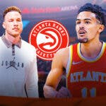 Hawks' Trae Young stands next to Blake Griffin