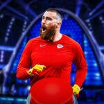 Travis Kelce on a game show.