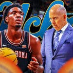 Ex-Oklahoma State forward Eric Dailey Jr. stands next to UCLA's Mick Cronin, college basketball transfer portal reporters on sidelines