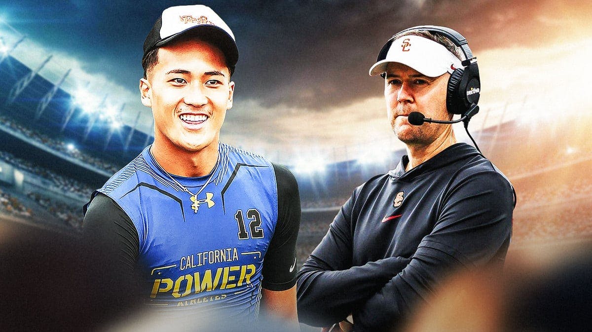 USC football Lincoln Riley with Trojans commit and San Clemente star Matai Tagoa'i