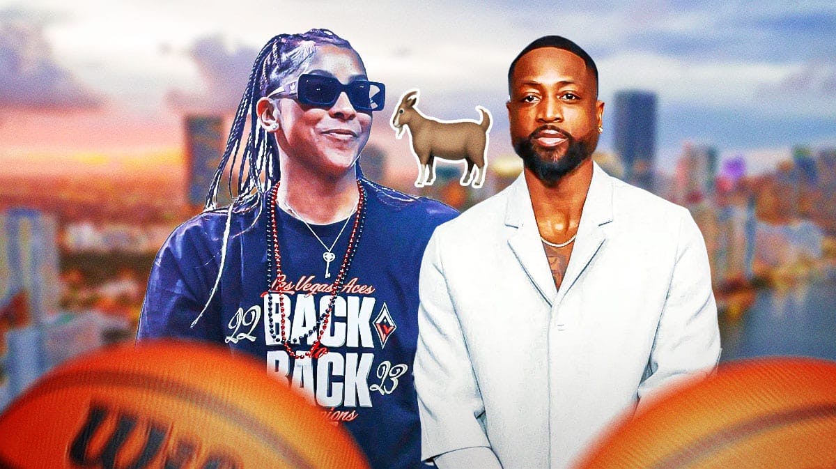 Dwyane Wade and WNBA player Candace Parker, with the goat emoji 🐐