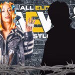 The blacked-out silhouette of Eric Bischoff with a text bubble reading "You blew it!" next to Mercedes Mone with the AEW logo as the background.
