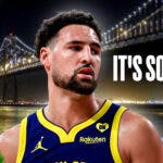 Warriors' Klay Thompson looking sad, with caption below: IT'S SO OVER