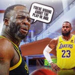 Draymond Green telling LeBron James "you're wrong about the Play-In, bro."