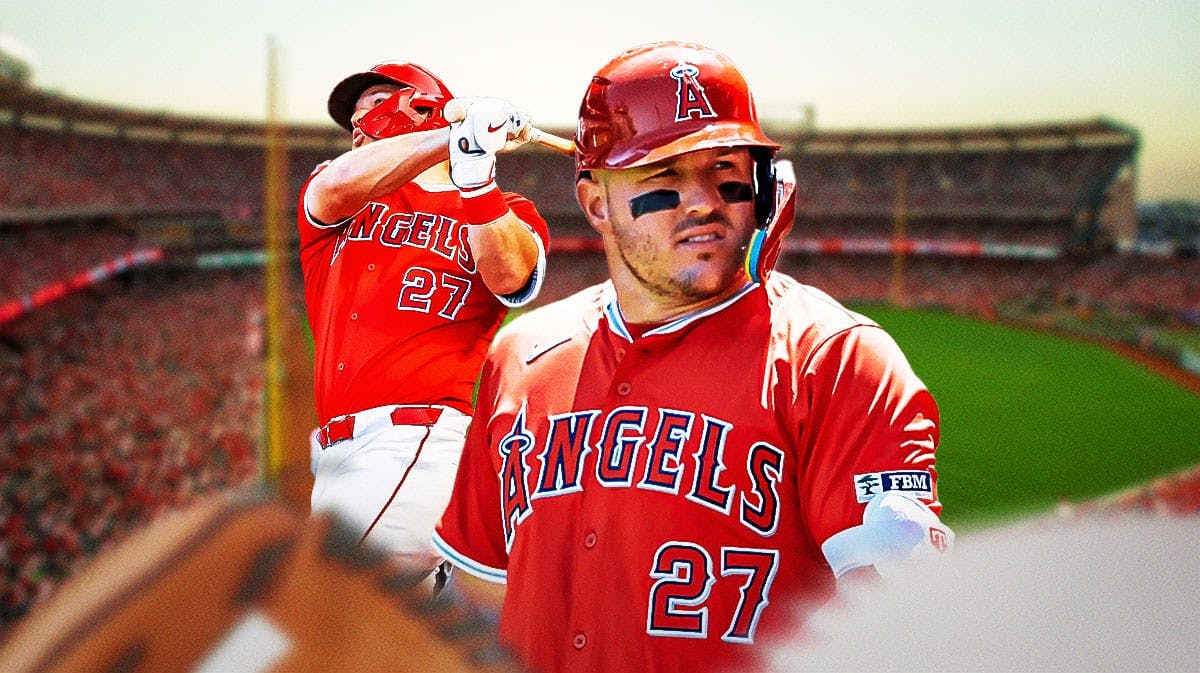 Photo: Mike Trout in action in Angels jersey