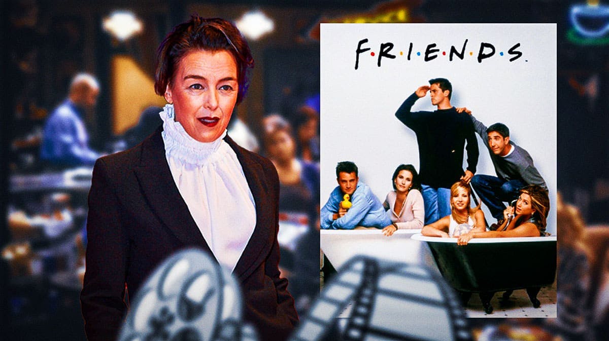 Olivia Williams and a show poster from NBC's Friends