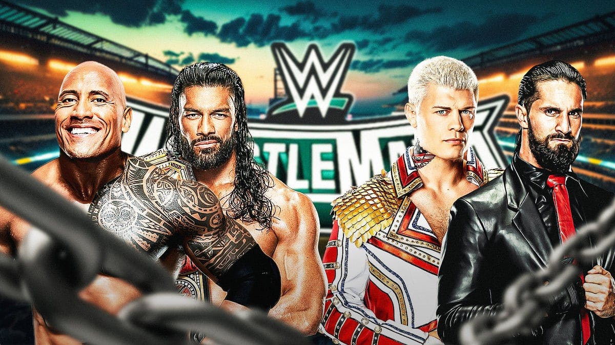 The Rock, Roman Reigns, Cody Rhodes, Seth Rollings, WrestleMania 40 Night 1
