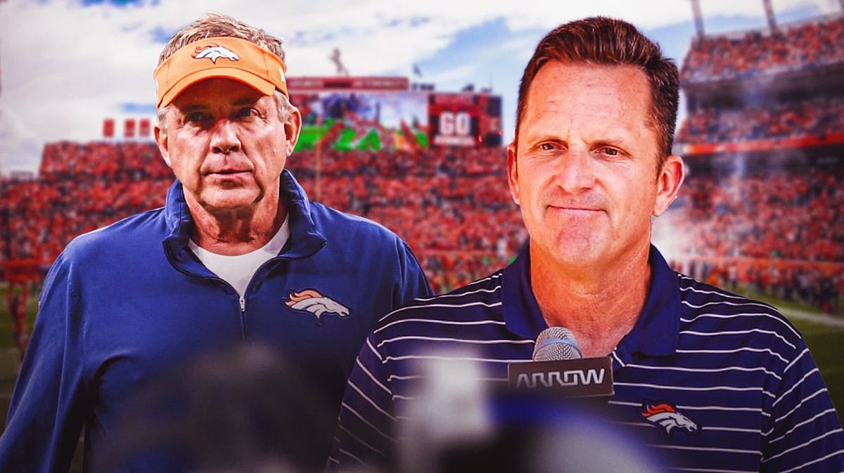 Broncos Sean Payton and George Paton for the 2024 NFL Draft