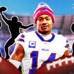 Bills' Stefon Diggs and three silhouettes of wide receivers