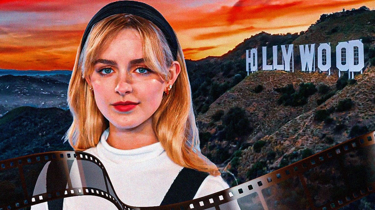 Mckenna Grace with Hollywood background.