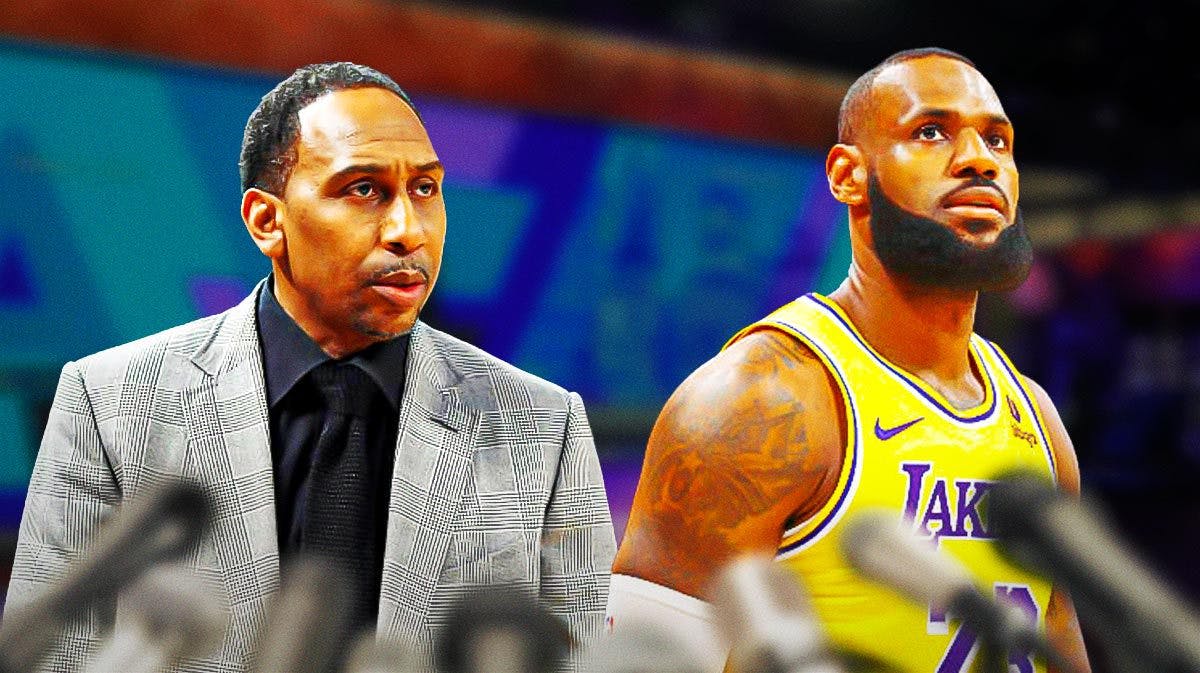 Stephen A. Smith looking at LeBron James