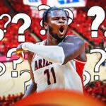 Former Arizona basketball player Oumar Ballo in action with question marks all around