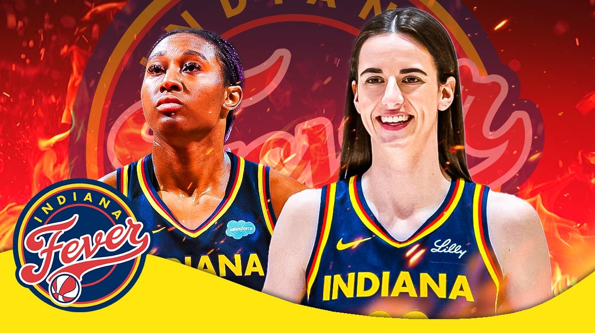 Fevers' Aliyah Boston stands next to Caitlin Clark before 2024 WNBA season