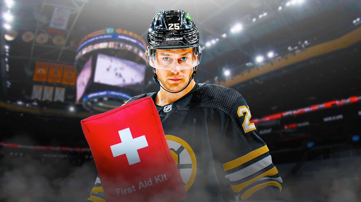 Brandon Carlo with a first aid kit