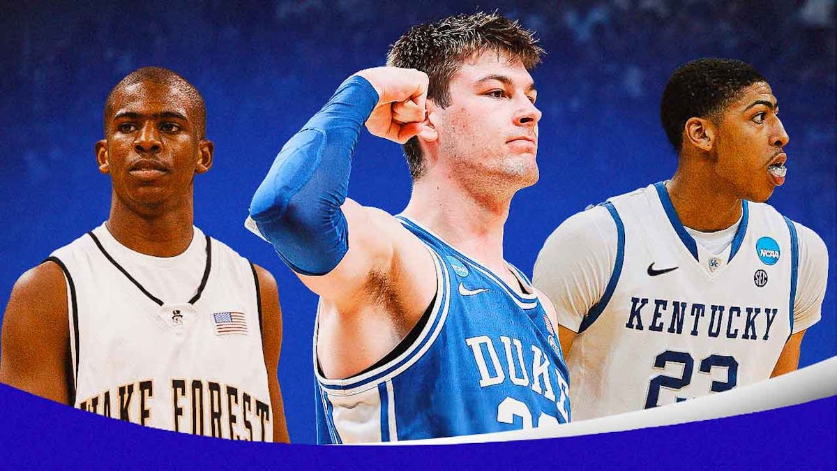 Duke NBA Draft prospect Kyle Filipowski with Anthony Davis and Chris Paul