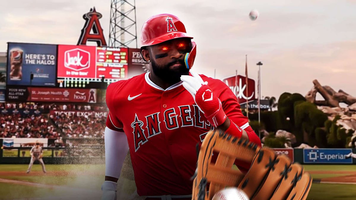Jo Adell of the Angels with woke eyes